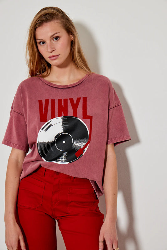 Teeshirt VInyl rose Five jeans