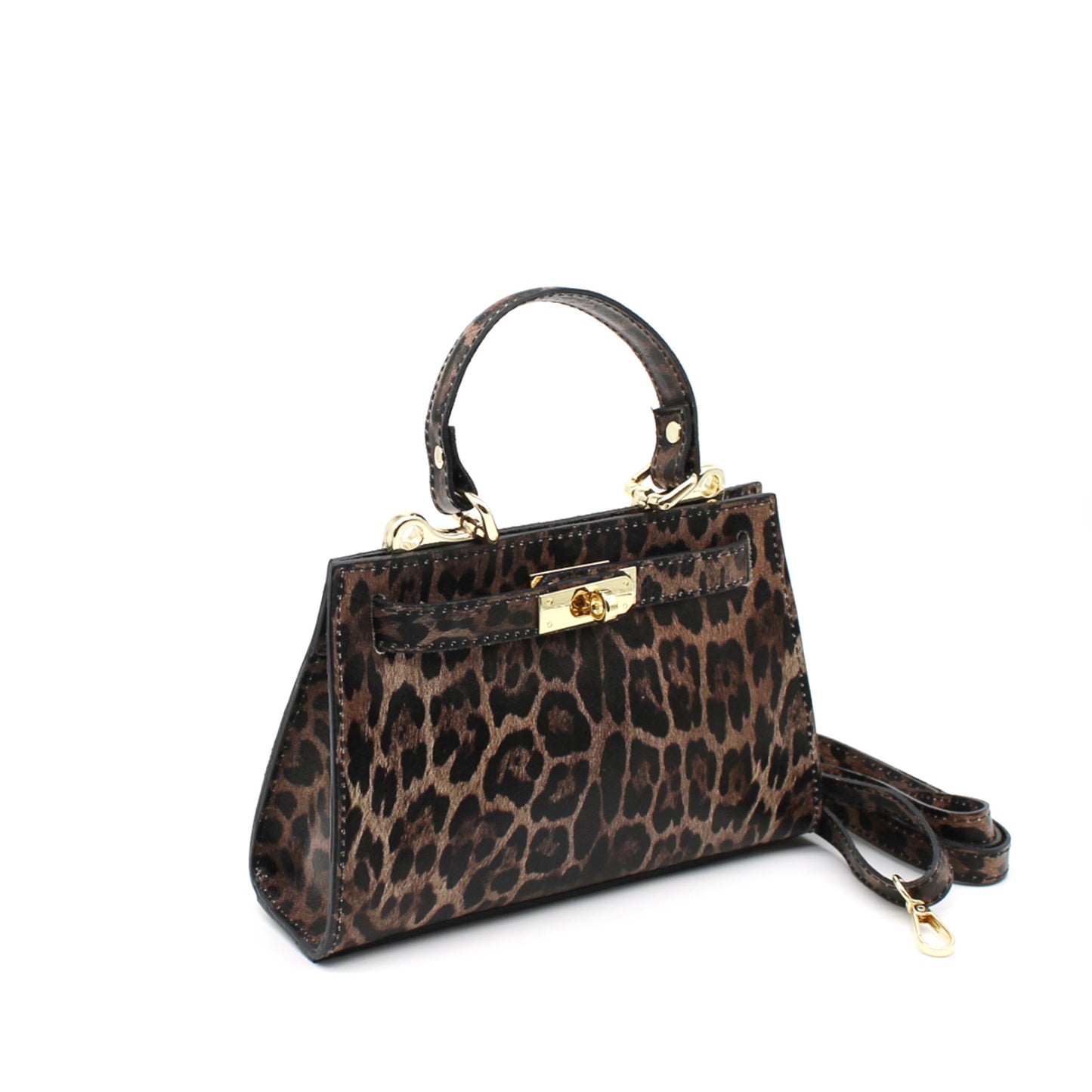 Sac cuir grainé Vimoda mini léopard