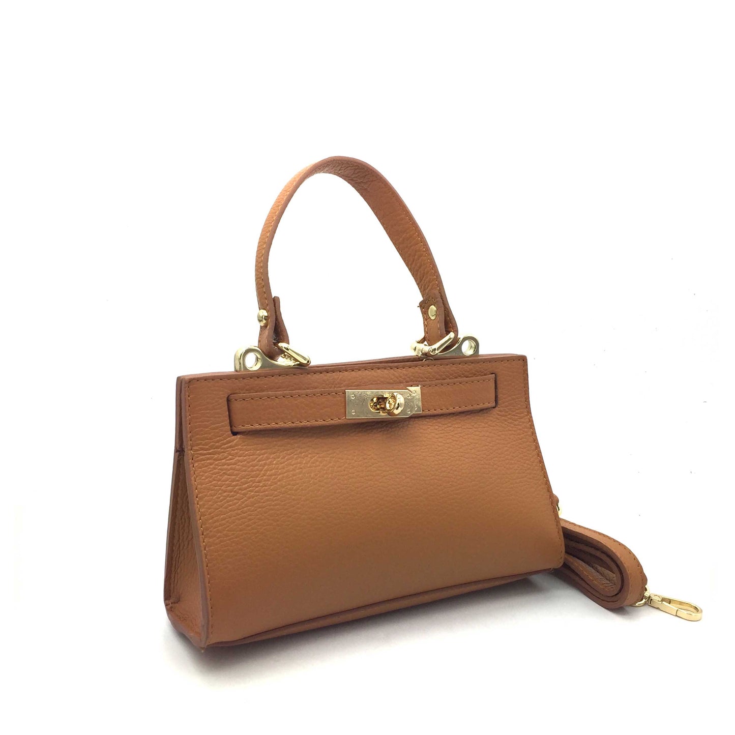 Sac cuir grainé mini Vimoda camel